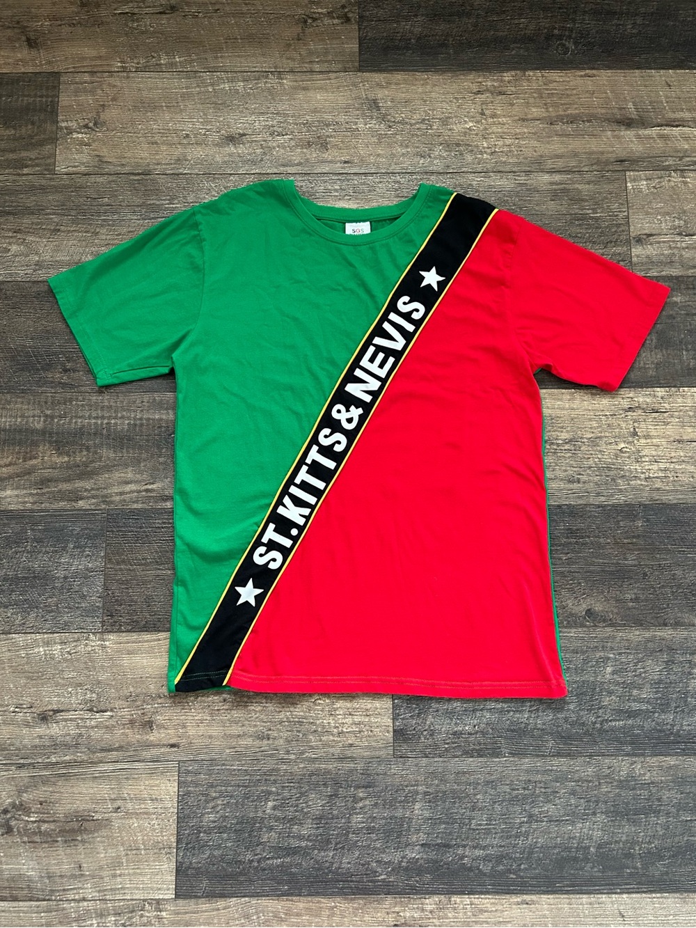 Vintage 90s Saint Kitts and Nevis Island Souvenir T-Shirt Men's Sz XL Green Red